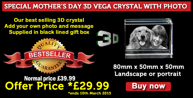 special offers on personalised crystal mothers day gifts